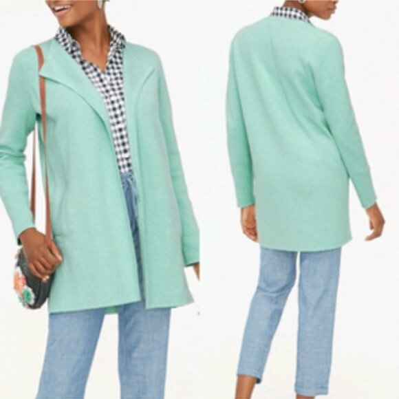 J Crew Vanessa Knit Sweater Cardigan Coatigan Mint Green XS - Picture 1 of 13